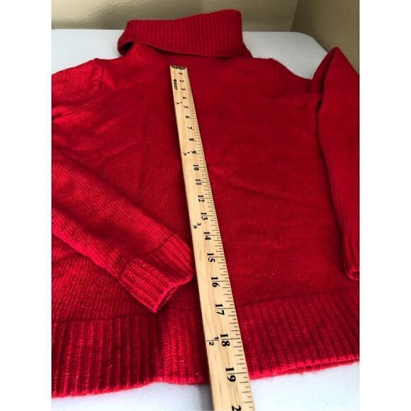 J. Crew Solid Red Turtleneck Merino Wool Blend Knit Sweater size S - Picture 9 of 12